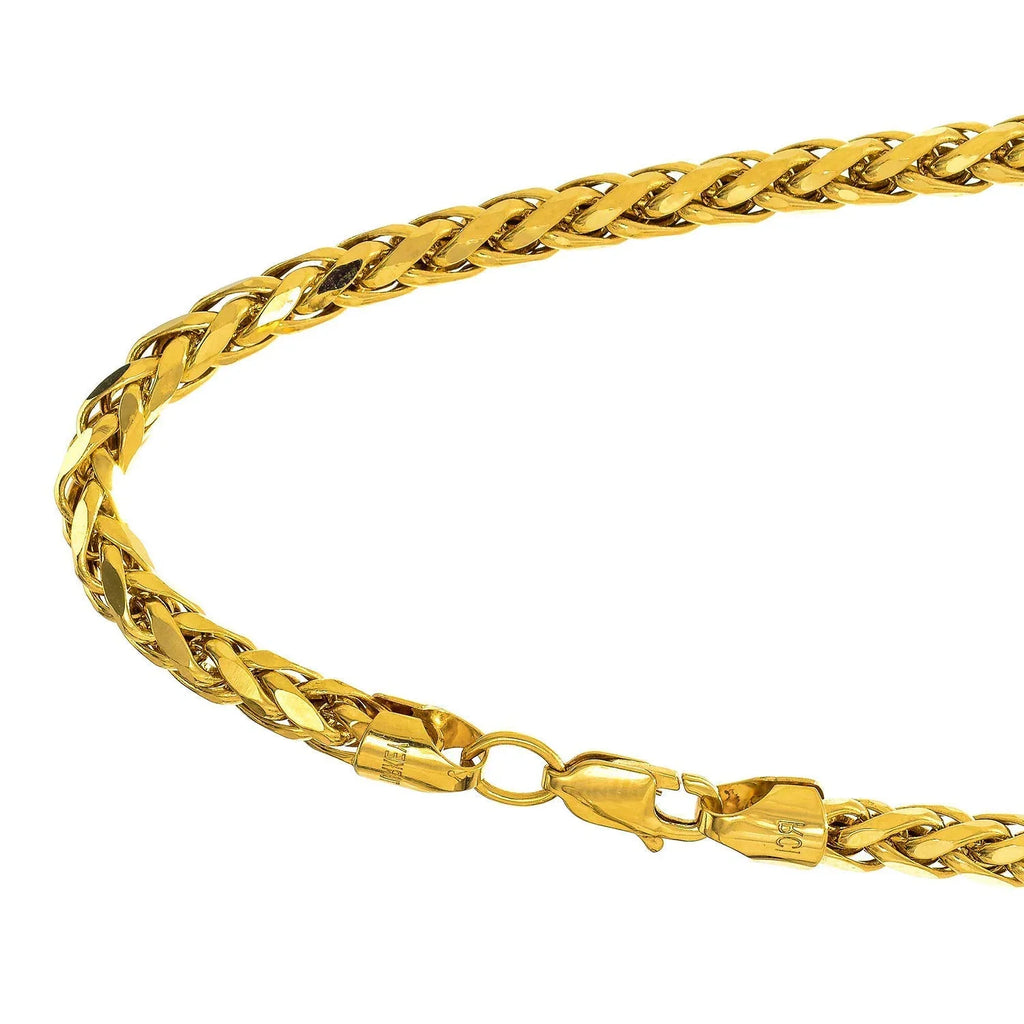 14k Semi-Solid 4.1mm Yellow Inches, Gold Bracelet, Franco Diamond-Cut 8 Lobster 5.6gr. JewelStop Claw- Lite