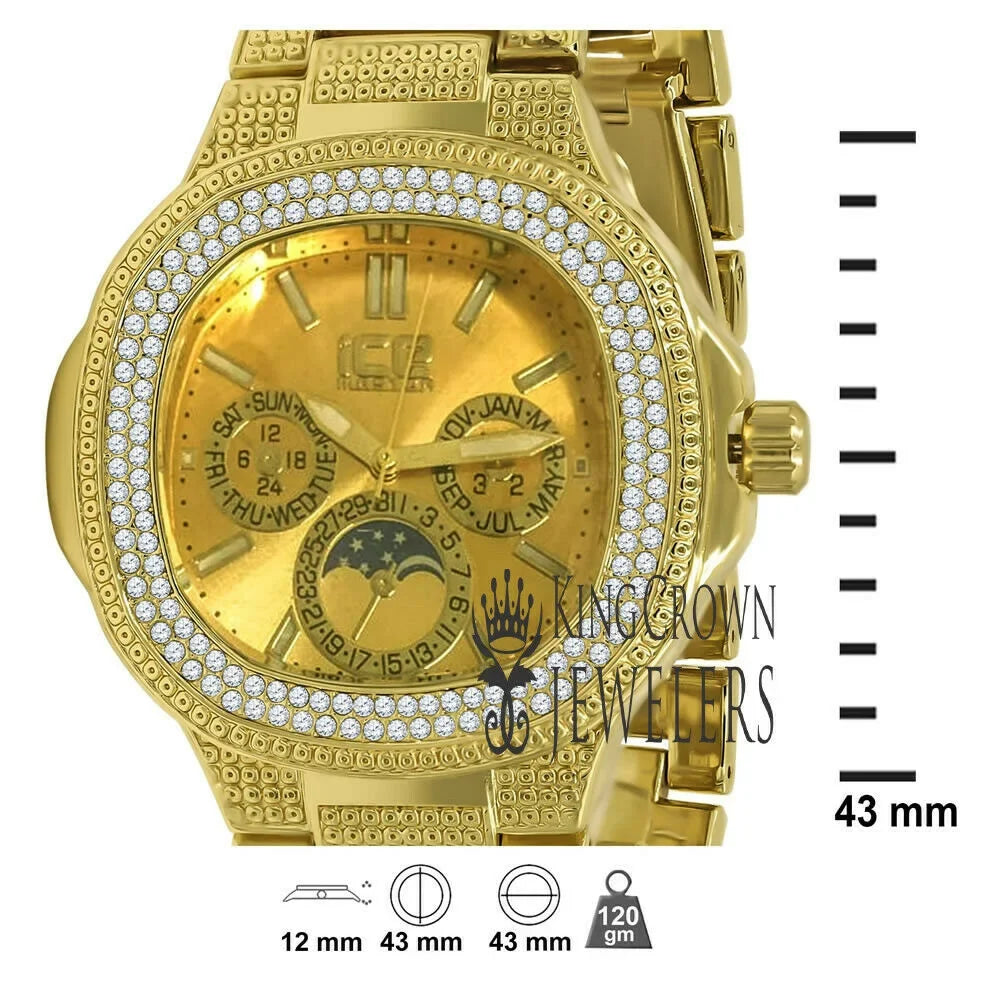 Watch Gold Jojino Tone 14K Diamonds Band Yellow Simulated Resistance Jojo Metal Rodeo liquid Joe