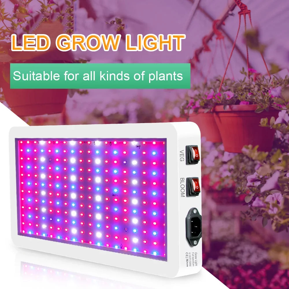 IP65 Greenhouse Grow 2000W Light Flowers Switch for Plants Full LED Indoor Ideal Dual Spectrum Aibecy Seedlings for Waterproof