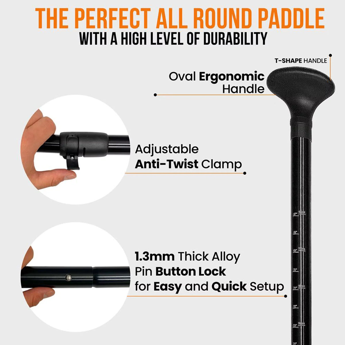 with Adjustable Boards Up for Stand Universal Paddle Height Oar Serenelife