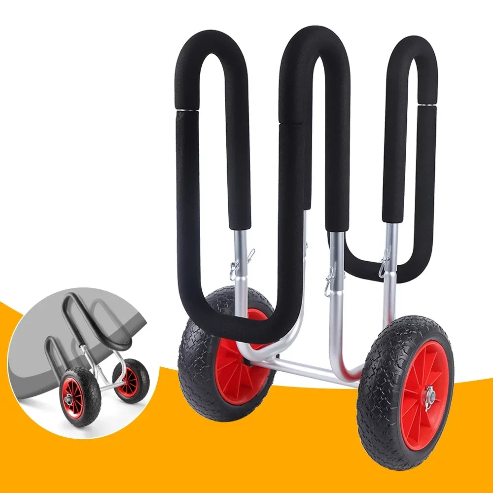 Veneer Paddle Trailer, Carrier Cart, Stand-Up Surfboard Beach Solid Airless Wheel Portable Beach Cart Board Double Aviation Cart Aluminum SUP PU