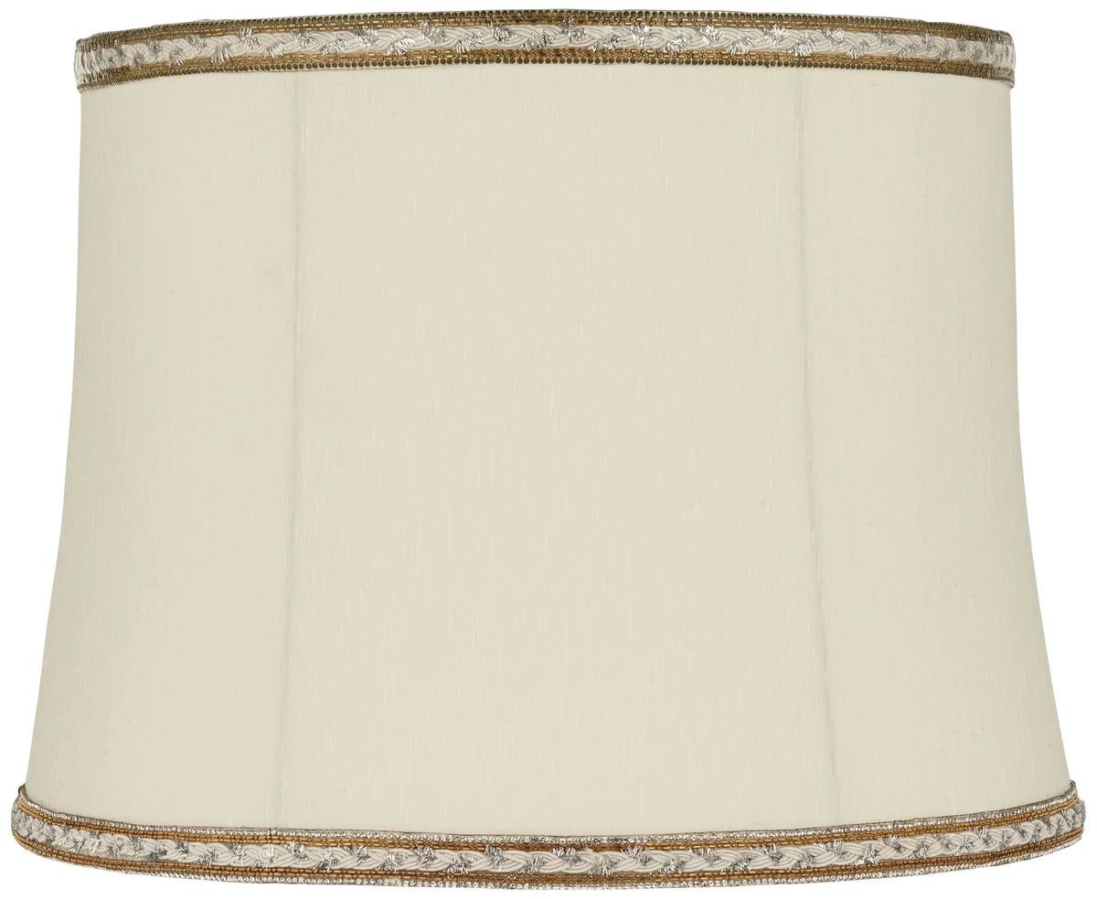 Cream Springcrest Fitting x Finial High 16" Drum Lamp Replacement 14" and Washer Harp 12" Medium Shades Bottom x Top Milano