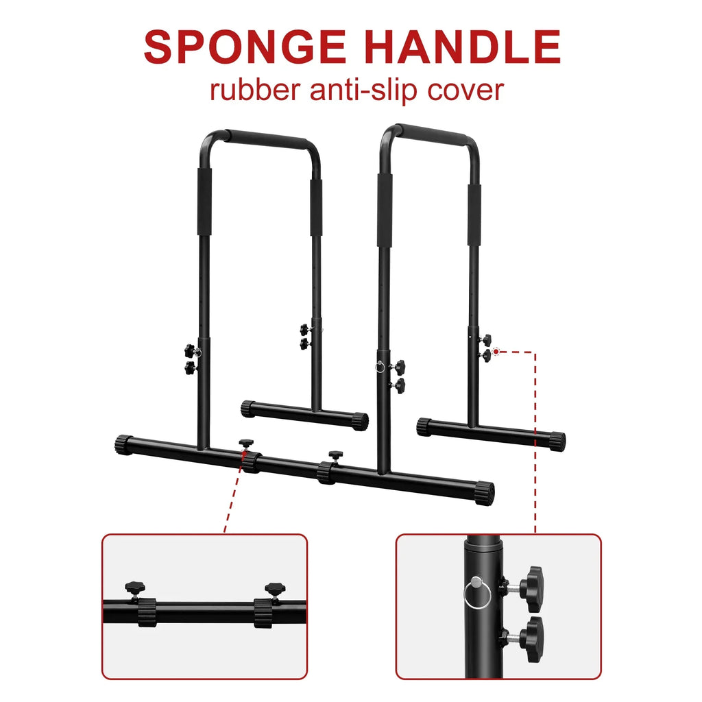 High Training Assembly Dip Versatile JOLLY with Adjustable Up Station Bar, Push Stand Functional Dip JAUNTS Strength Rehabilitation Easy for Sports Wrap, Sponge Training,