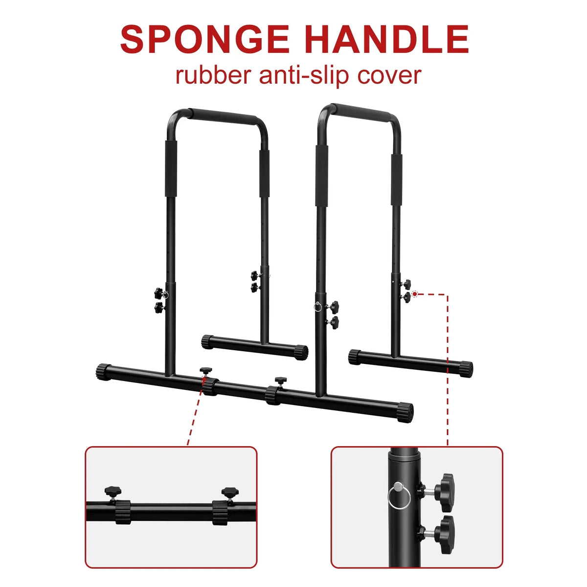 High Training Assembly Dip Versatile JOLLY with Adjustable Up Station Bar, Push Stand Functional Dip JAUNTS Strength Rehabilitation Easy for Sports Wrap, Sponge Training,