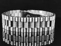 Mens White Finish Diamond Gold Bracelet Presidential Stainless Lab Steel (18MM)