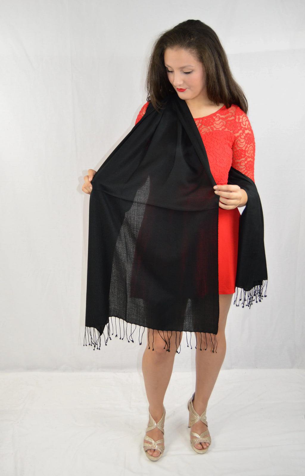 (Black Shawl/Summer Regular Pashmina Shawl) Shawl/Sheer Shawl/Scarf/Scarves Shawl/Evening Shawl/Light Shawl/liquid Fancy Shawl/Pashmina weight