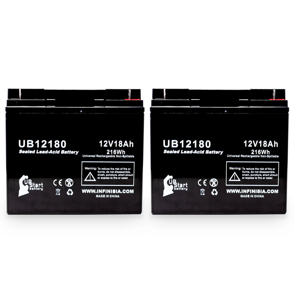 General (12V, - Lead Universal SLA) 18Ah, Replacement UB12180 Acid Terminal, Compatible 18000mAh, Sealed Battery AGM, 2x Pack Power Battery - GPS3K12061 T4