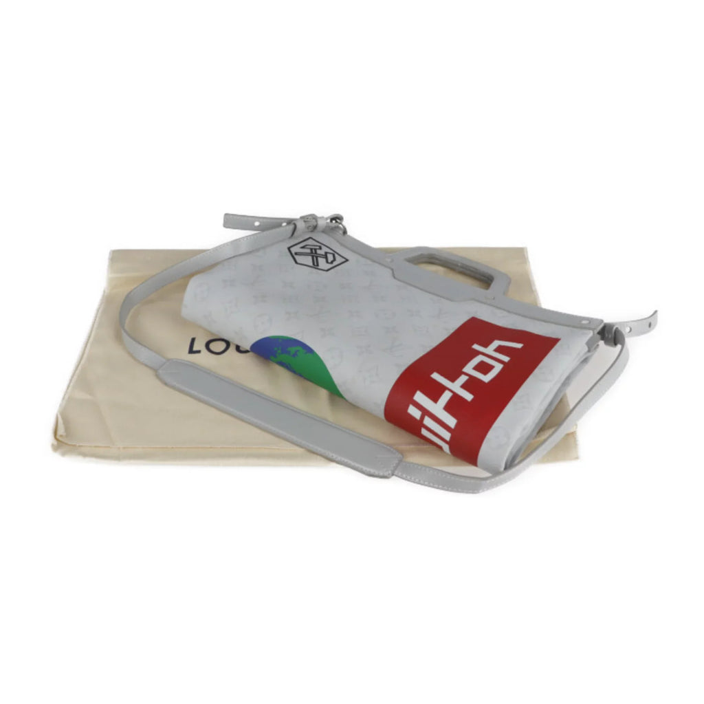 Multicolor Bron Pre-Owned (Good) M44627 Shoulder Tote Monogram Flat Vertical 2WAY Canvas Bag Leather