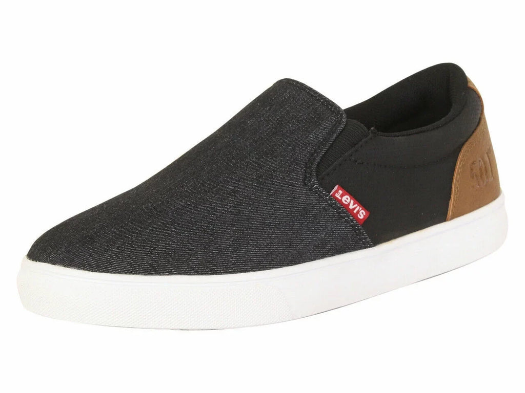 NEW SPORT SHOES LEVIS JEFFREY dimension TRAINER BLACK SLIP-ON 11 LOW SNEAKERS MEN 501