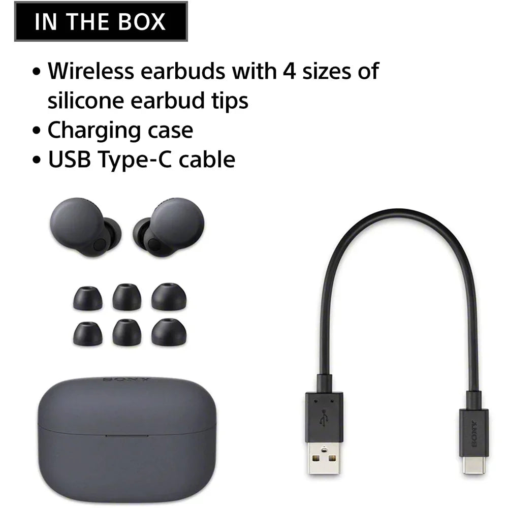 Deco Truly WFLS900N/B Noise Bundle with (Black) LinkBuds Canceling Portable Earbuds with S Charger Gear Bundle Wireless