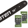 09 170 017 Guide and 010 MS 180 8TEN 16 for 251 Chainsaw Chains .375 250 2 .050 91VXL055G inch Bar 160SDEA074 MK1002915 Stihl