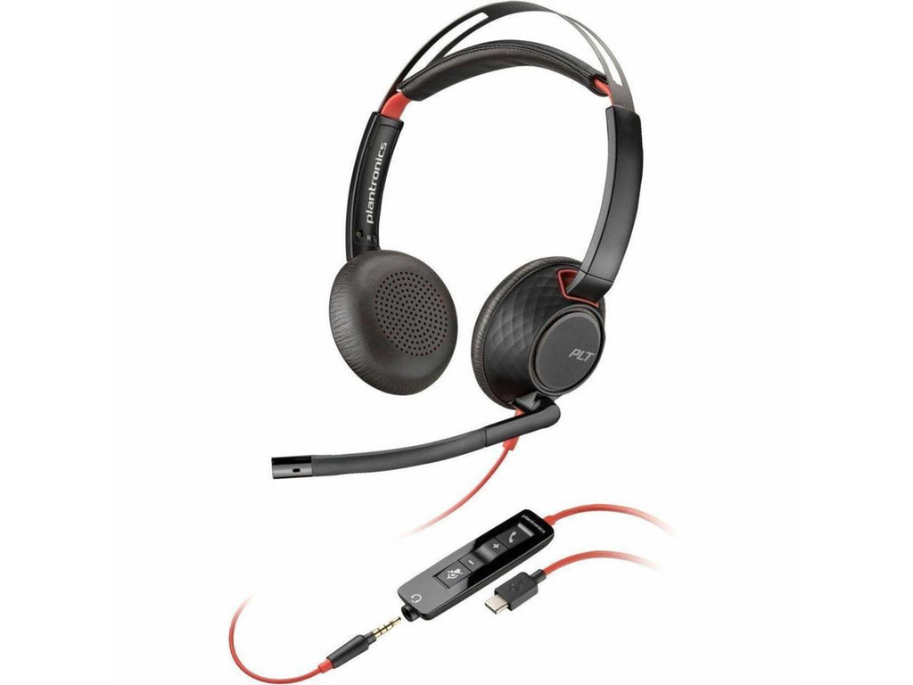 '- On-ear Cable USB-C 32 + - Headset Mini-phone Ear-cup Type Poly - 5220 Stereo - Ohm ft 3.5mm C, - Wired Adapter USB-C/A USB - ... Plug Blackwire + - (3.5mm) - 7.10 Binaural - Stereo Omni-directional,