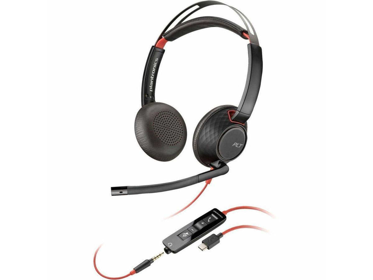 '- On-ear Cable USB-C 32 + - Headset Mini-phone Ear-cup Type Poly - 5220 Stereo - Ohm ft 3.5mm C, - Wired Adapter USB-C/A USB - ... Plug Blackwire + - (3.5mm) - 7.10 Binaural - Stereo Omni-directional,