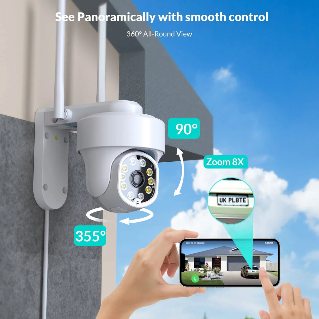 Only Wi-fi, Cameras Security Home Surveillance Wifi Cameras, Netvue Wireless 360° View 2.4G exterior