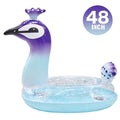 Alin Designed Pool Kids Toys for Game 48 Lounge Raft Glitter Swimming Decorative liquid Valves Inch with Fast Pool Party | Summer Beach Float Peacock Inflatable