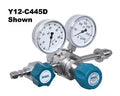 Purity psi High CGA-580 Two 0-250 Stage Regulator Stainless Steel Airgas Threadless Seat Cylinder