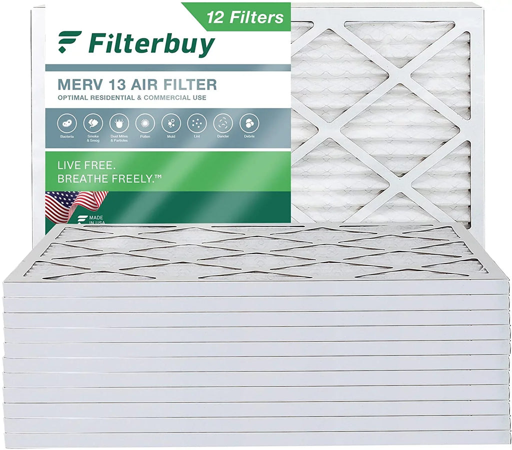 Filters 10x14x1 Air MERV AC HVAC Pleated 13 (12-Pack) Filterbuy Furnace