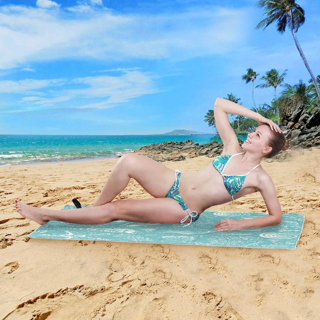 Dry Bestwell Towel Bath Blanket, Shower Thin Multipurpose Swim Yoga Lightweight 30”X60” Sand Beach Towel, Coral Microfiber Quick Pool Towel Free Seashell Oversized Towel