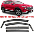Glass in-Channel Deflectors, Vent 200473 Hyundai Pieces Window 2019-2024, Window Fe Santa Voron Visors, Guards - Rain Extra 4 Durable for