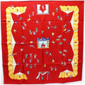 circus scarf (Like muffler Bvlgari red ladies pattern New) silk BVLGARI Pre-Owned