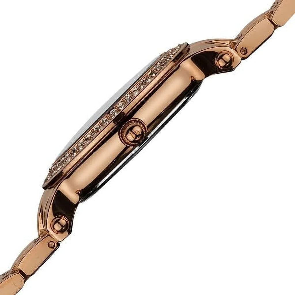of Steel Stainless Bracelet Pearl Dial Diamond Mother Watch Rose-Tone Women's