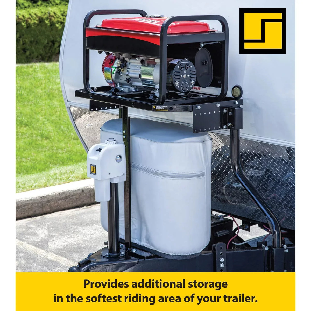 Carrier for and Tray - and exterior Carlson Stromberg CC-255 for A-Frame Storage Black Trailer RVs Cargo - Campers Generator
