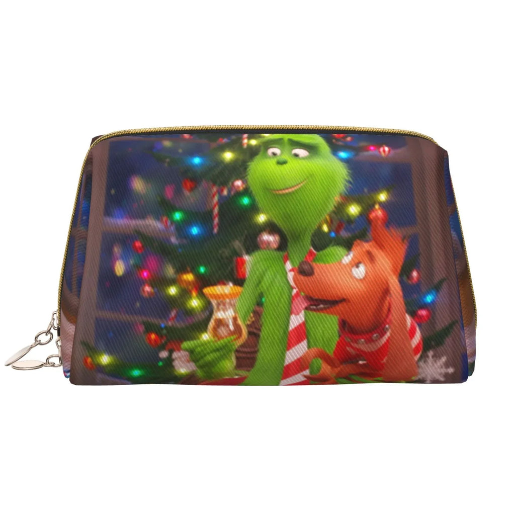 Storage Makeup Travel Purse Organizer Grinch Film Portable Bag Leather Bag Pouch Toiletry Gift Cosmetic