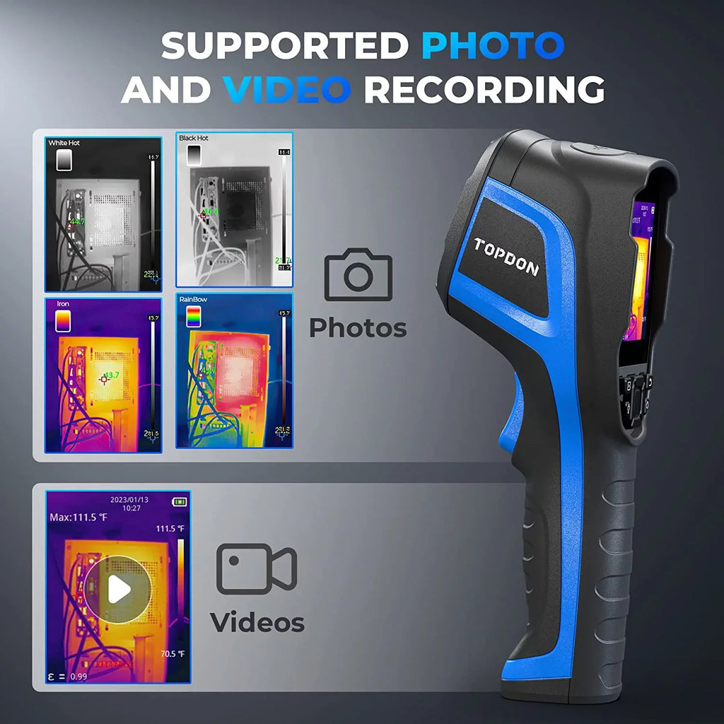 Imaging Handheld TOPDON Camera, Battery 192 Resolution Infrared TC004 IR Thermal 256 Thermal Life 12-Hour High Camera x Camera