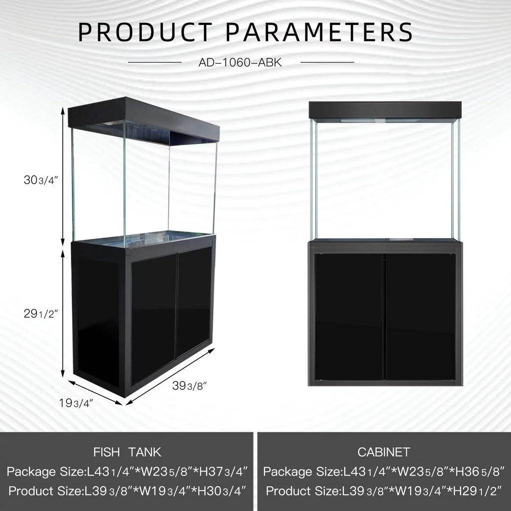 Tempered Aquarium 100 Gallon All-in-one Black Glass Aqua Dream