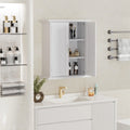 for Bathroom Hanging Storage Wooden Shelves, and Adjustable Cabinet Bathroom Door Kitchen with VECELO Room, Living Cabinet, Storage Wall Multipurpose Cabinet 2 White