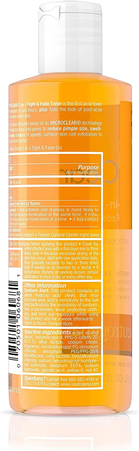 2) Toner Clear oz 2-in-1 Fade Rapid (Pack Fight & 8 of Neutrogena
