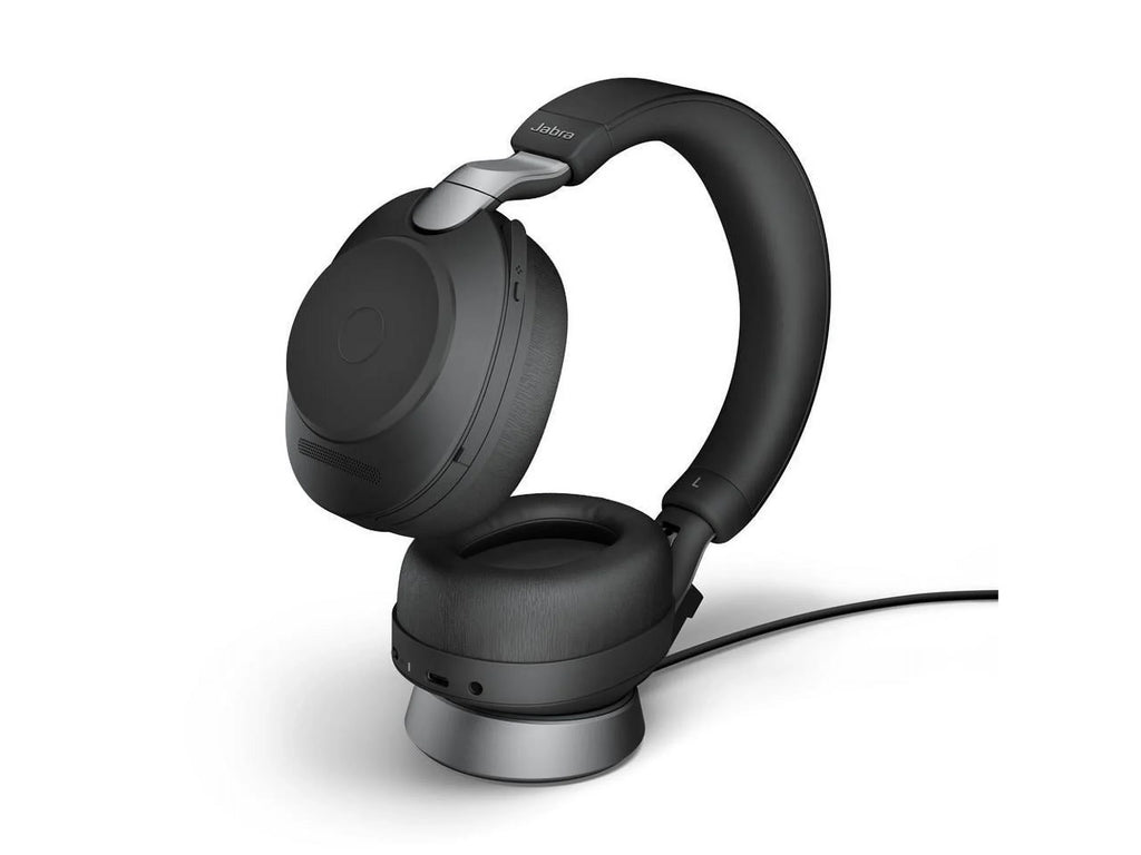 Black - Link380a, Stereo, Battery 37 Cancelling of Hours Headphones Jabra Evolve2 Noise Headset Life, Calls 85 Wireless UC for Music, Wireless Advanced Bluetooth and Headphones with