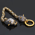 Men's Steel Wolf Celtic Jewelry Retro Stainless Handmade Nordic Bracelet Fashion
