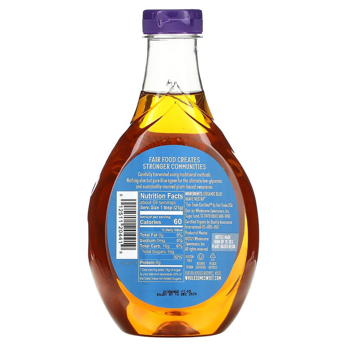 44 (1.25 Blue Sweeteners, kg) Wholesome oz Organic Agave,
