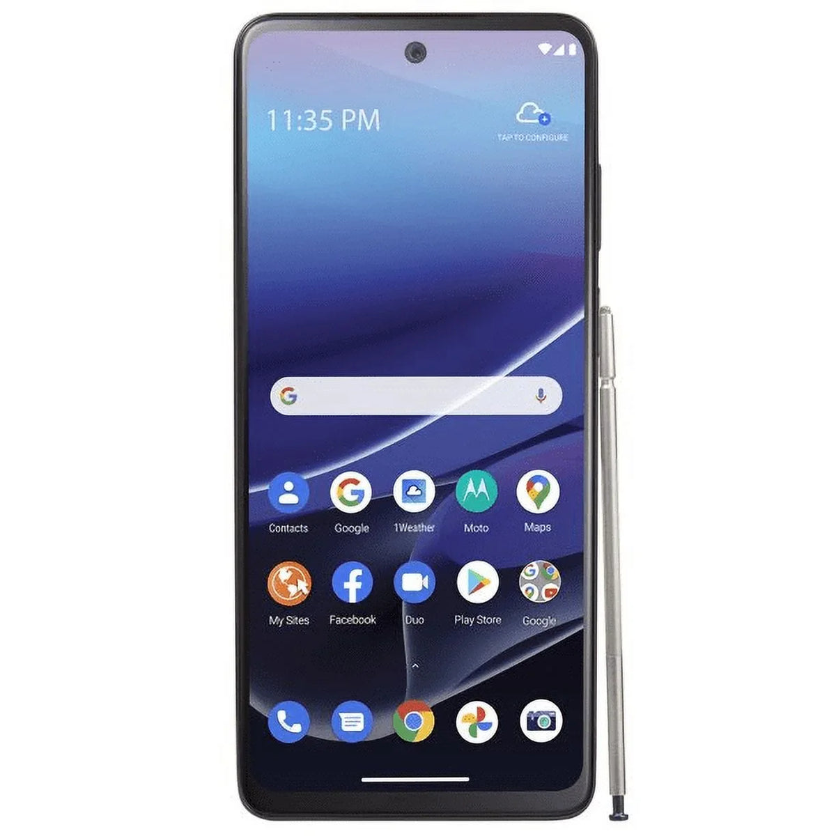 Smartphone, STMTXT2215DCPWP Straight Talk Black Storage RAM128GB (2022) 5G Stylus Prepaid Motorola G (Refurbished) Moto 4GB 6.8'' Restored