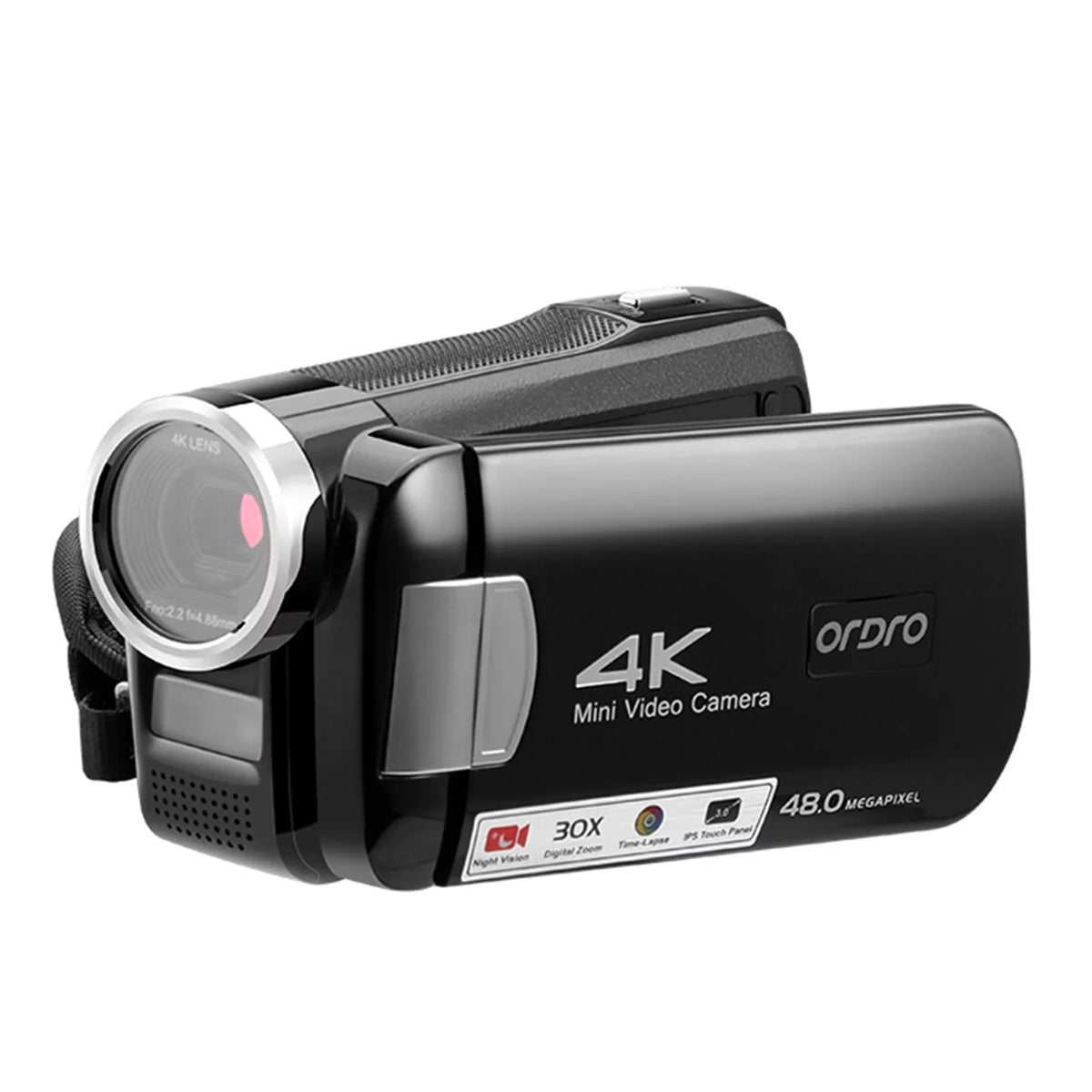 and 4K - Capture Camera Digital Photos Zoom, ORDRO 30X AC2 Vision Video Videos Stunning Camcorder, Recorder, Night 48MP