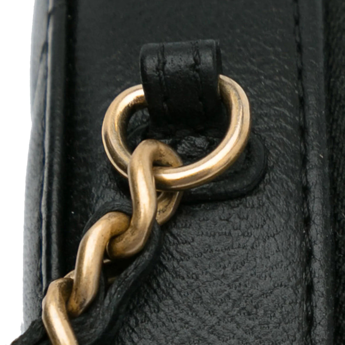 Unisex Leather Black Round Charms Bag Lucky Authenticated Lambskin (Good) Crossbody Pre-Owned