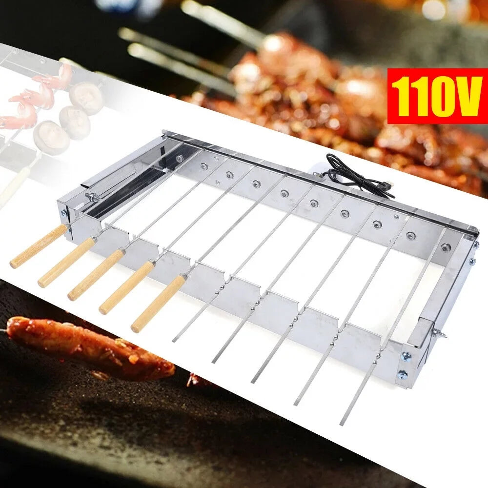 for Grill Electric Stainless Automatic BBQ Cooking Grill Rolling Camping Steel