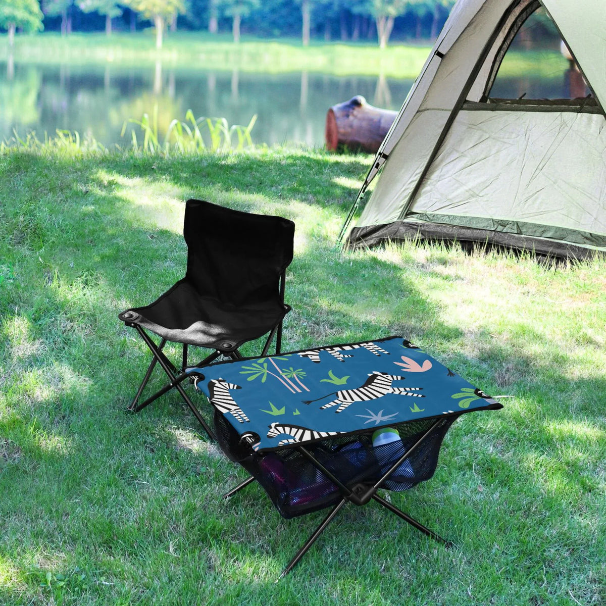 with Bag Beach Palm Travel Table exterior Folding Trees Portable Table Table Storage Zebras Camping and Picnic Compact Fishing BBQ for