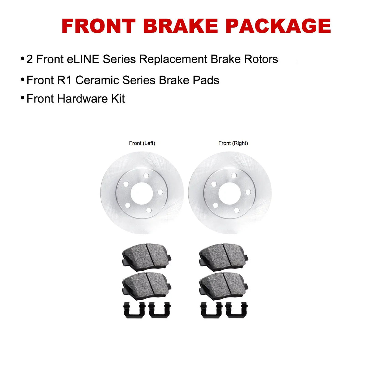 WFWH1-67107 Kit Brake and Pads| |Hardware Kit Rotors Brakes |Front and Brake Pads| and Rotors Concepts R1 Front Rotors Ceramic Pads Brake