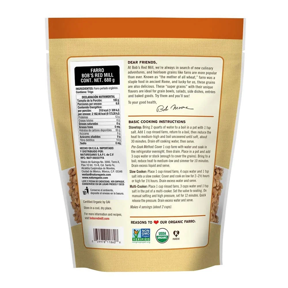 of Red 4) Ounce Mill 24 (Pack Bob's Organic Farro Grain,