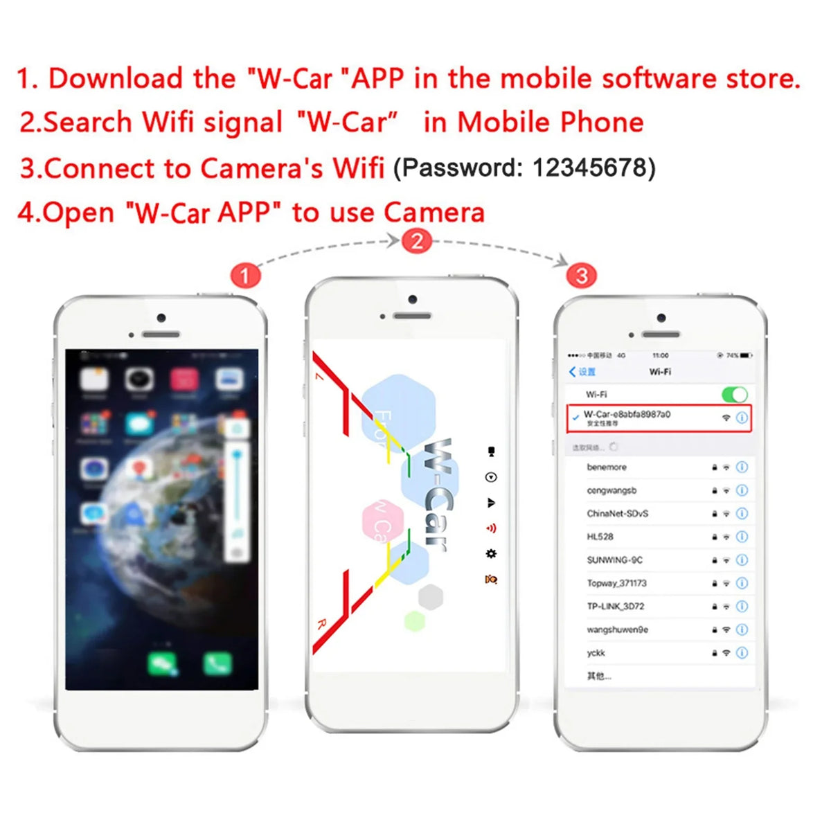 Camera, Monitor IP67 View Camera Reverse Wireless Wireless Automobile LED Rear Night Car Backup Waterproof Bus WiFi 12V~36V Reversing Vision Truck HD