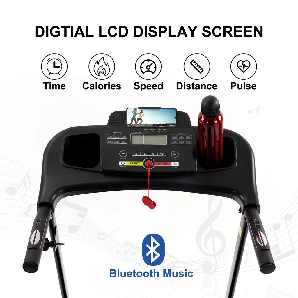 FYC Home Gym Treadmills with Bluetooth Electric Treadmills Running Portable for Home Folding and Fitness Compact Incline, Machine Jogging Foldable for Exercise Walking