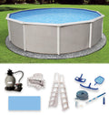 Swimming Pool Metal Belize Top 52-in Round Package Wall Rail Deep 6-in 27-ft