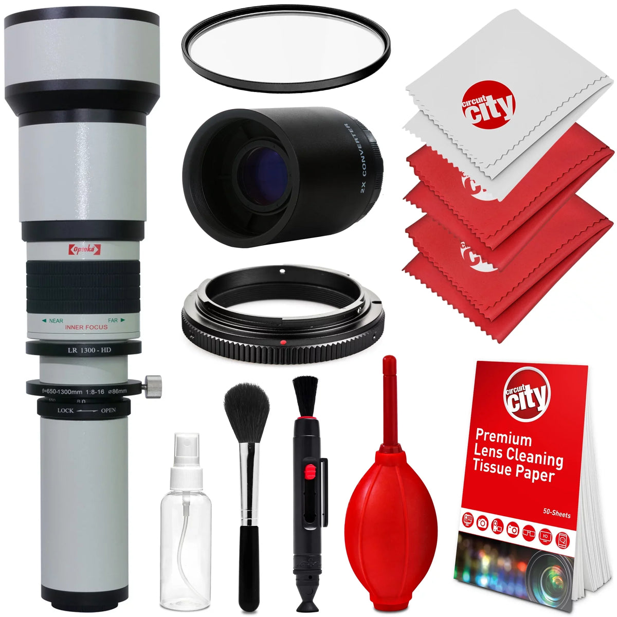f/8 650-1300mm Telephoto and a7, for Cameras 1300-2600mm) a3000, 3N + Manual (with Opteka a7s, other a7r, a5000, a6300, Digital NEX-7, a6000, UV NEX-5T, a5100, SLR 5N, NEX-6, Lens E-Mount 2x- 5R,