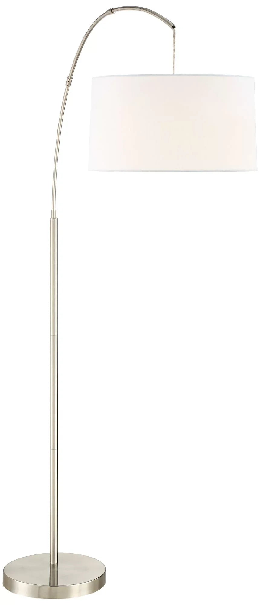 Lamp Drum with White 72" Port Shade Arc Brushed Nickel Floor House Room 360 Modern Reading Living for Charging Tall USB Lighting