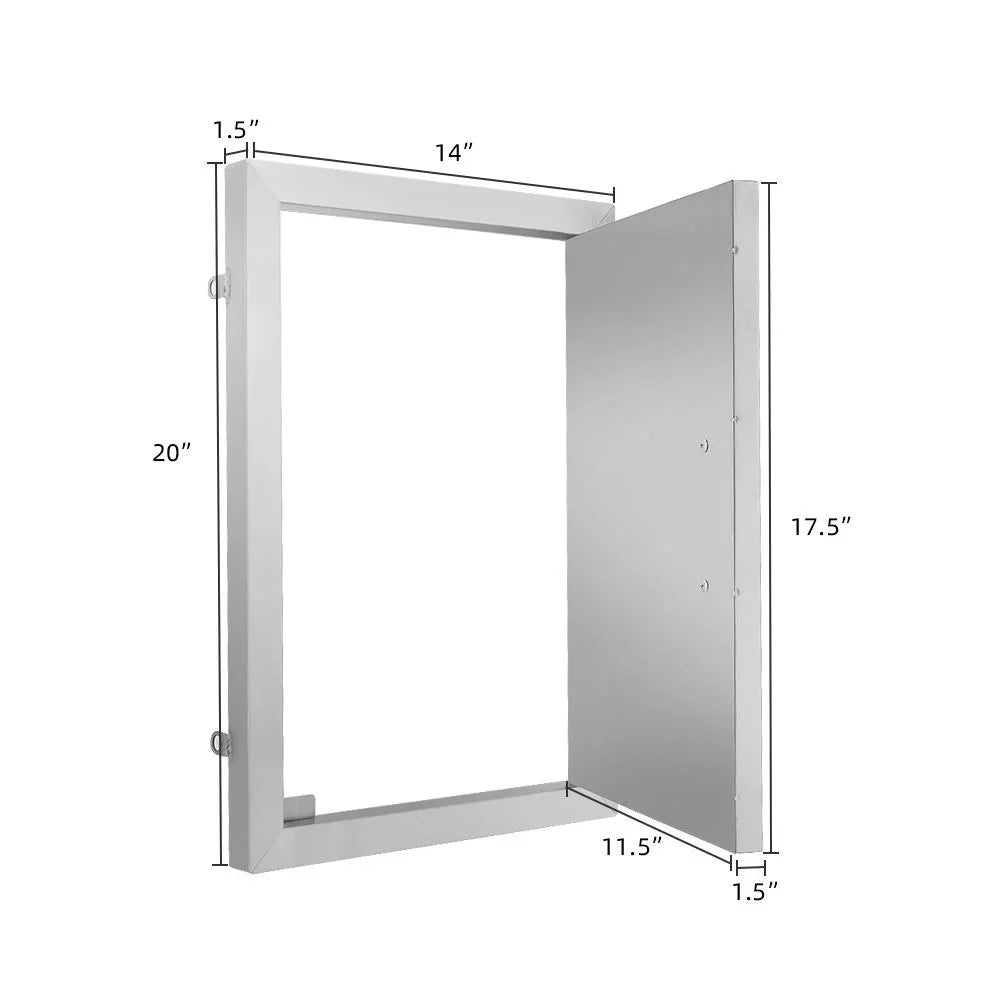 BBQ Single 20inch Stainless Island x Cutout Zimtown Door 14 exterior Steel for BBQ Door Access Wall