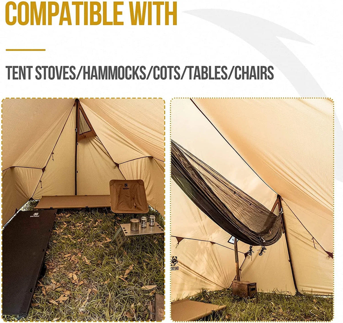 ROCDOMUS Stove for Hammock YUNWEN PU3000mm Tarp Camping Hot Lightweight with Tent Tent Waterproof Stove Tent Versatile Season Jack, with Zippered 4 Bag,
