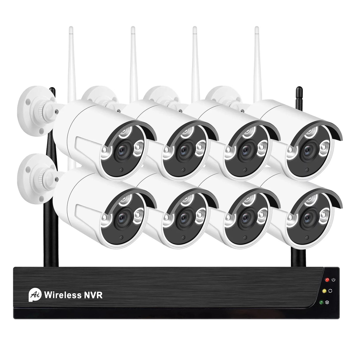 Alert, with Night Camera System, Motion NVR Hard MIXFEER Indoor 1080P Vision, Tuya Smart Cameras Wireless Remote 1080P 2.0MP 8PCS Drive IP CCTV No + 8Channel 8CH 1080P exterior App Access,