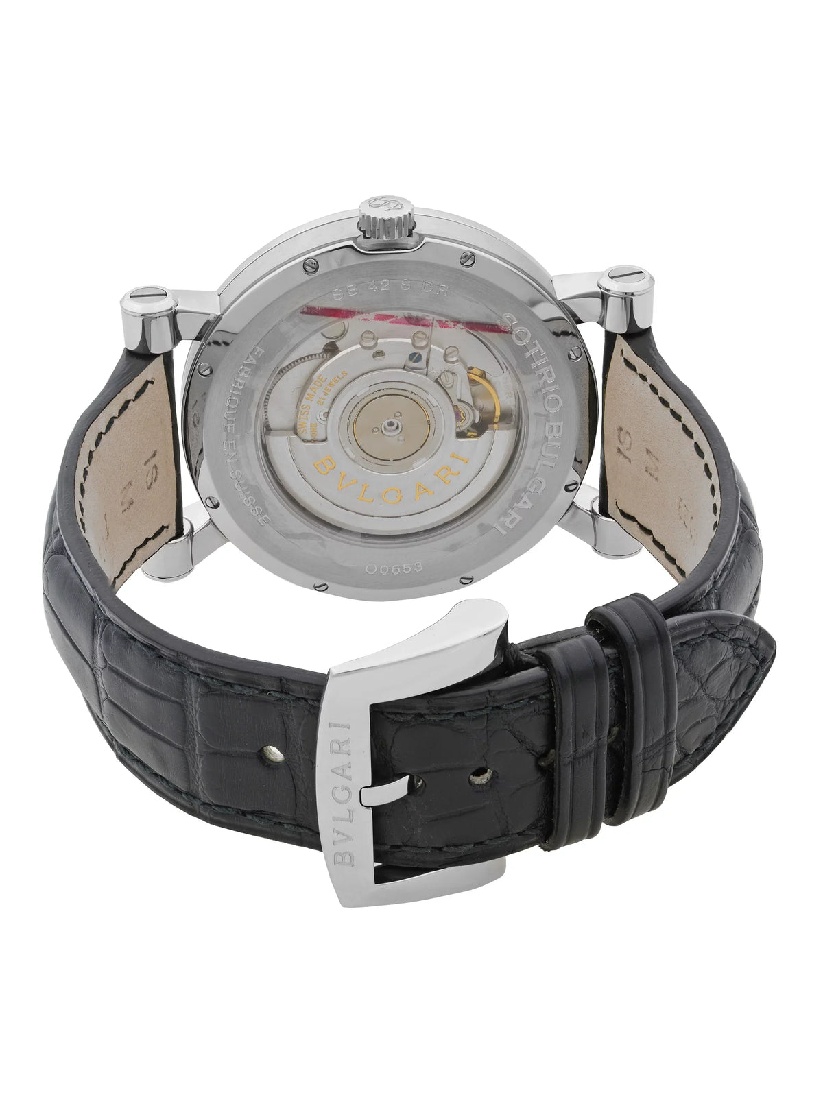 Mens Watch Dial SB42SDR Automatic Black Retrograde Steel Bvlgari Sotirio